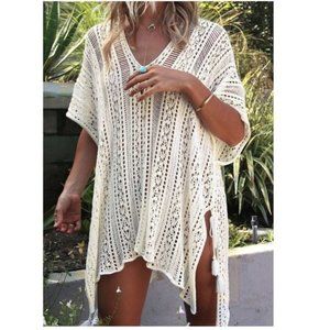 Beach Swimsuit Coverup Net with Sleeves